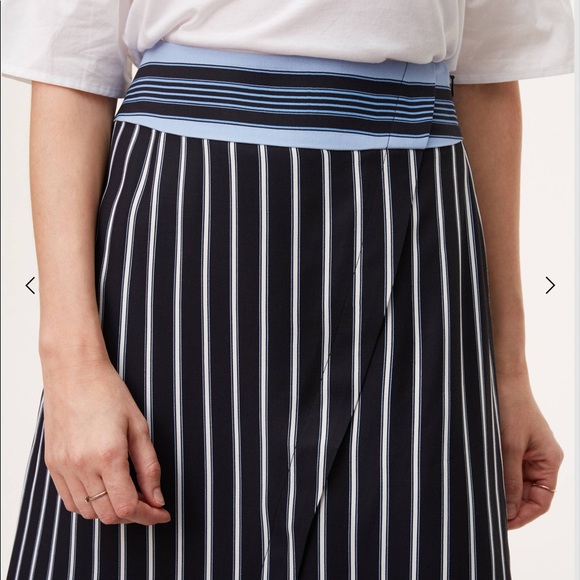 LOFT Petite Mixed Stripe Wrap Skirt - Picture 3 of 4